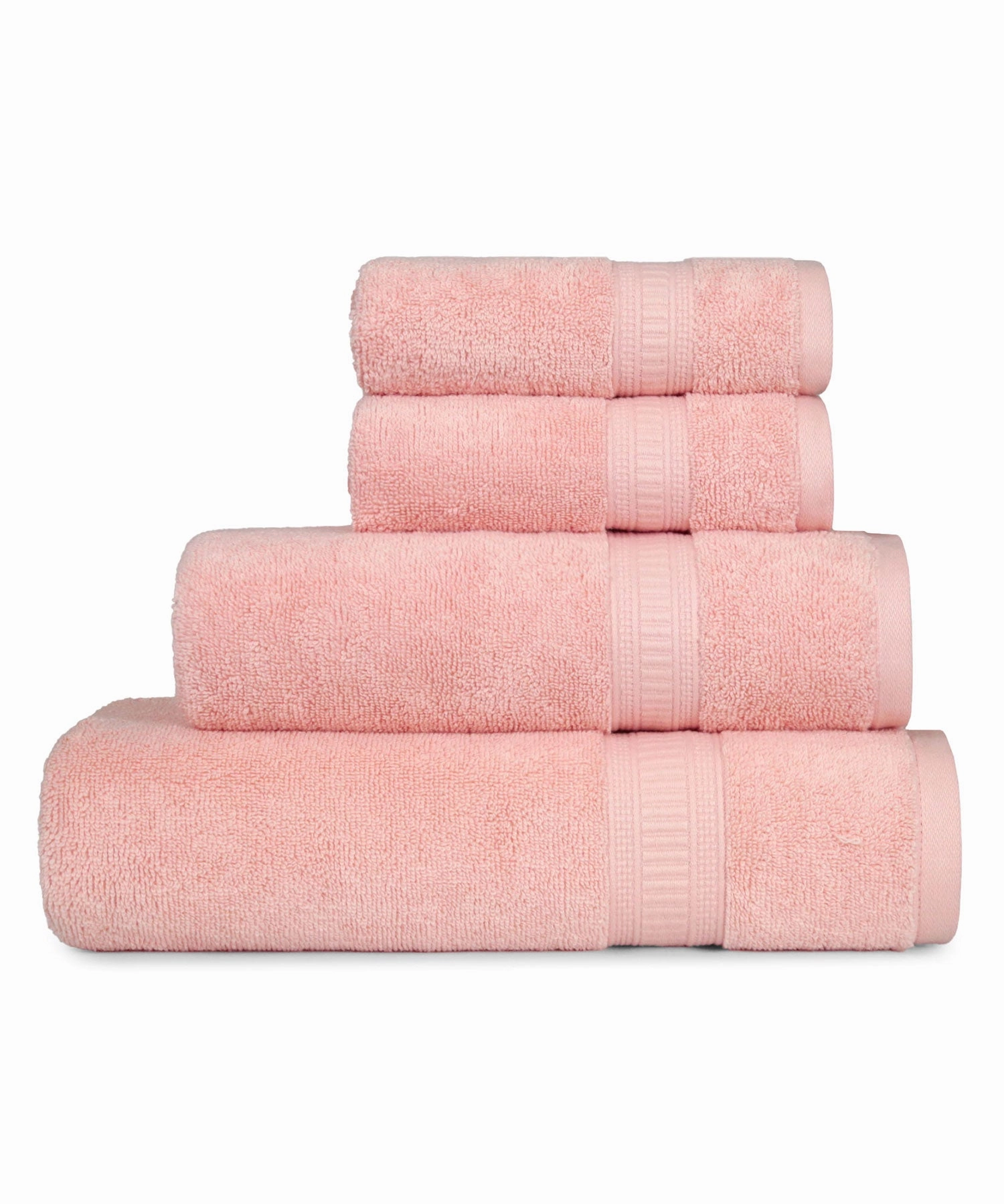 Classic Kasturi 4pc Towel Set, 100% cotton, 509 GSM, Tender Peach