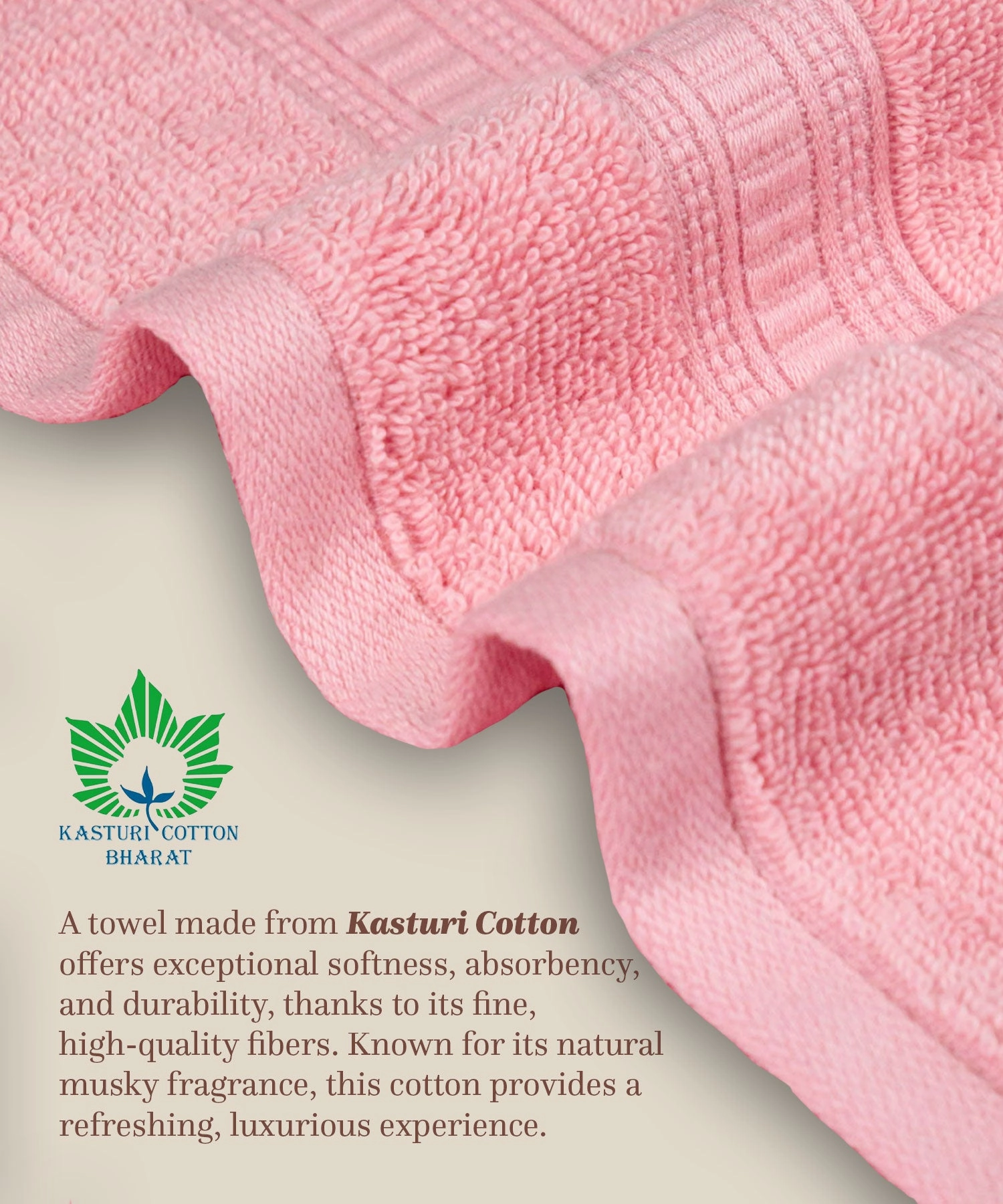 Classic Kasturi 4pc Towel Set, 100% cotton,509 GSM, Victorian Pink