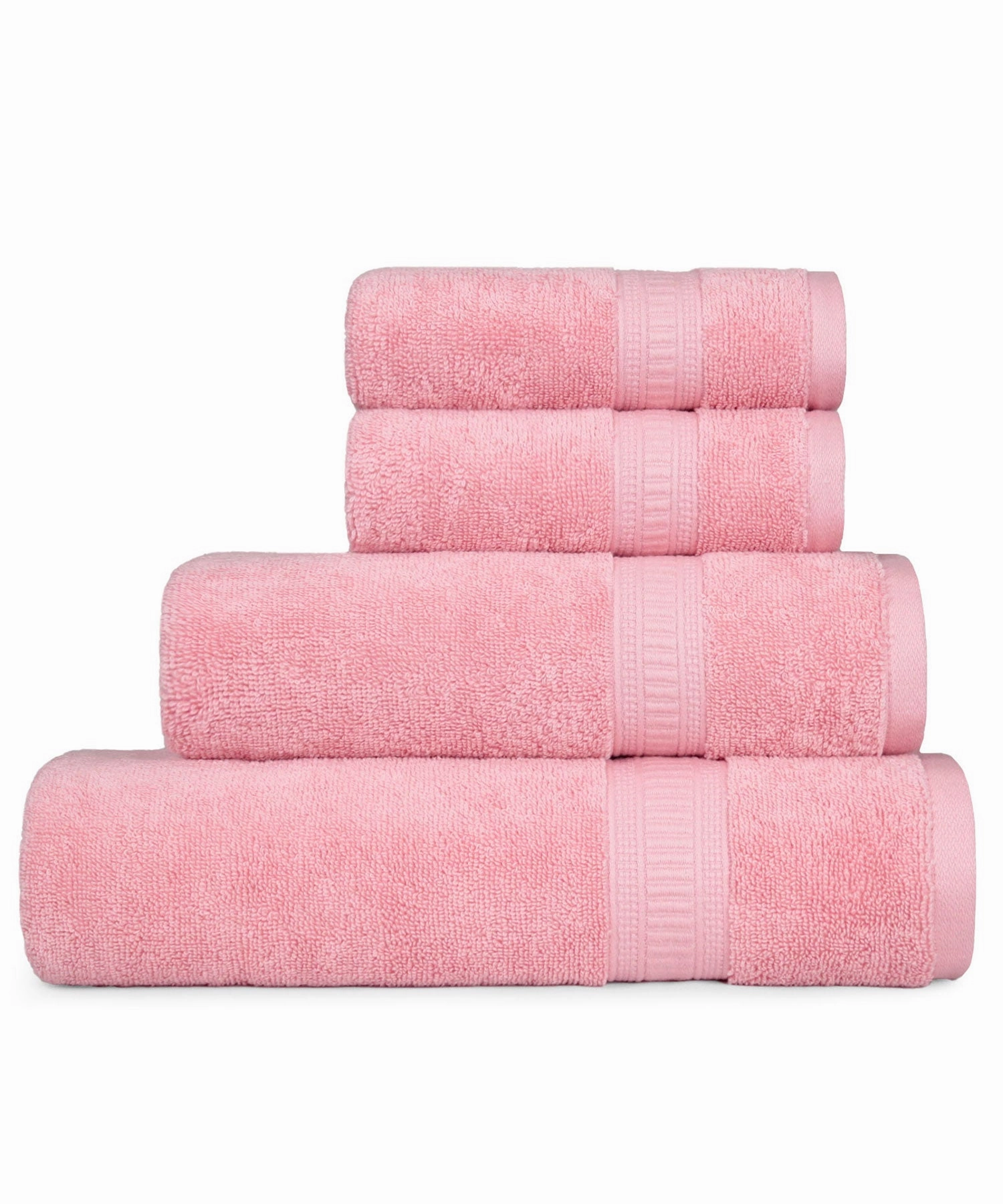 Classic Kasturi 4pc Towel Set, 100% cotton,509 GSM, Victorian Pink