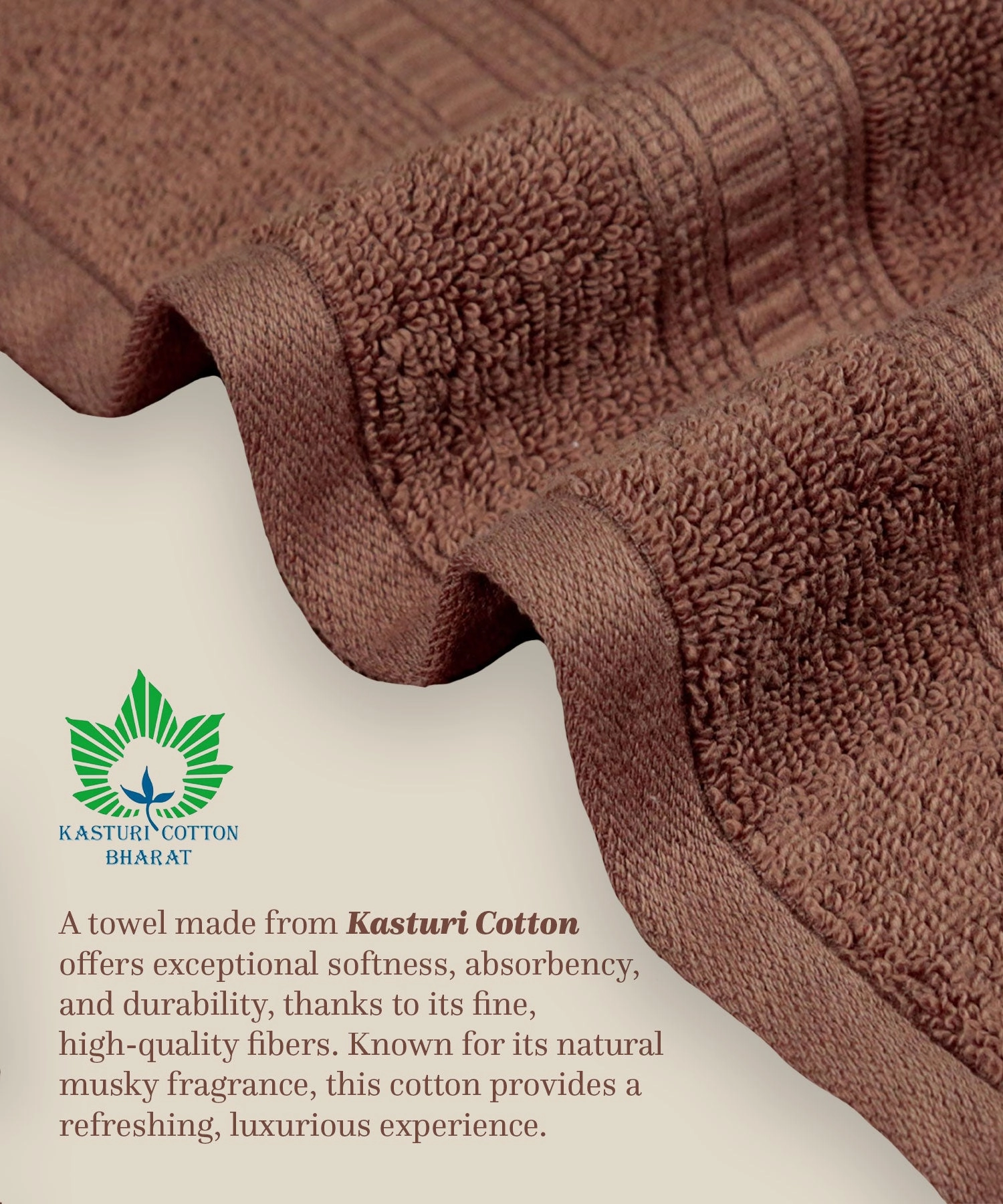 Classic Kasturi 4pc Towel Set, 100% cotton, 509 GSM, Willow wood