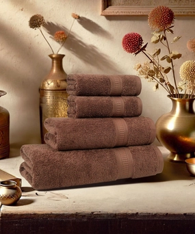 Classic Kasturi 4pc Towel Set, 100% cotton, 509 GSM, Willow wood bath towels,soft towels,bathroom textiles