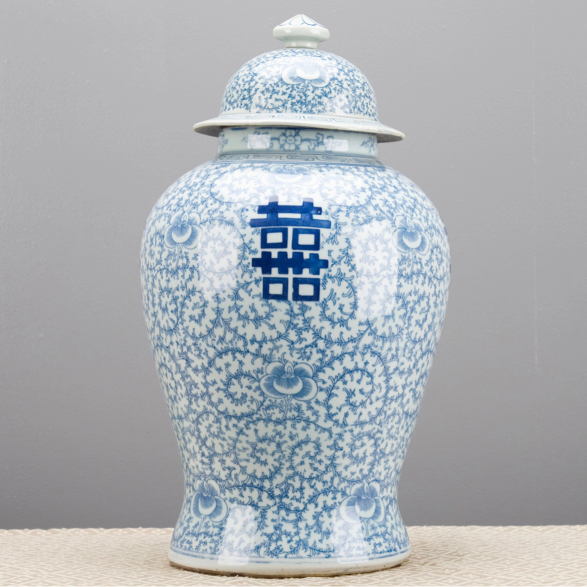 Classic Porcelain Double Happiness Lidded Jar