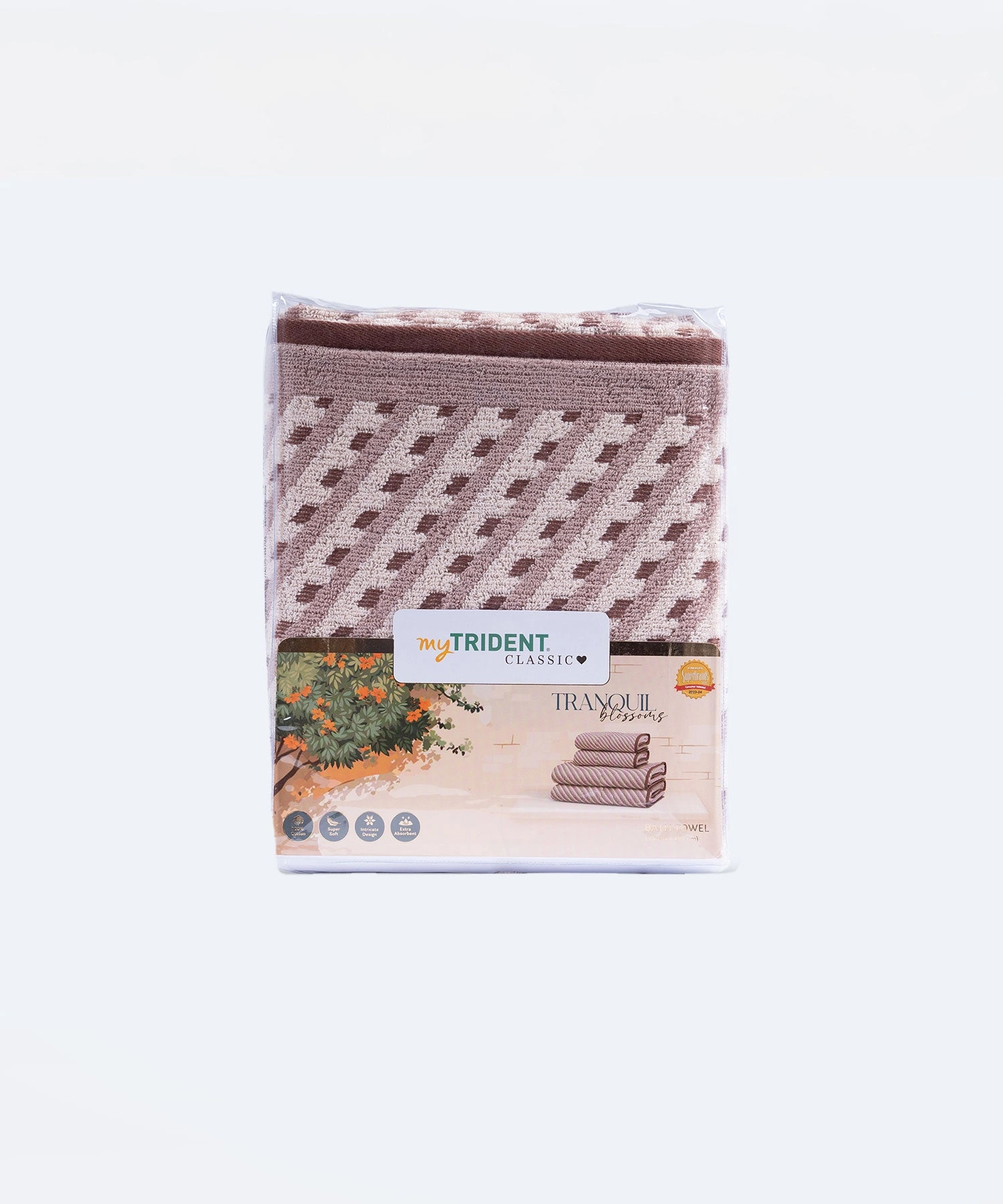 Classic Tranquil Blossoms Bath Towel, 550 GSM, 100% Cotton, Harvey