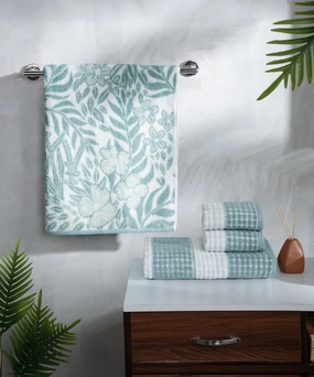 Classic Tranquil Blossoms Towel Set, 550 GSM, 100% Cotton, Cyntia bath towels,soft towels,bathroom textiles