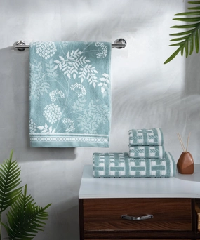 Classic Tranquil Blossoms Towel Set, 550 GSM, 100% Cotton, Harper bath towels,soft towels,bathroom textiles