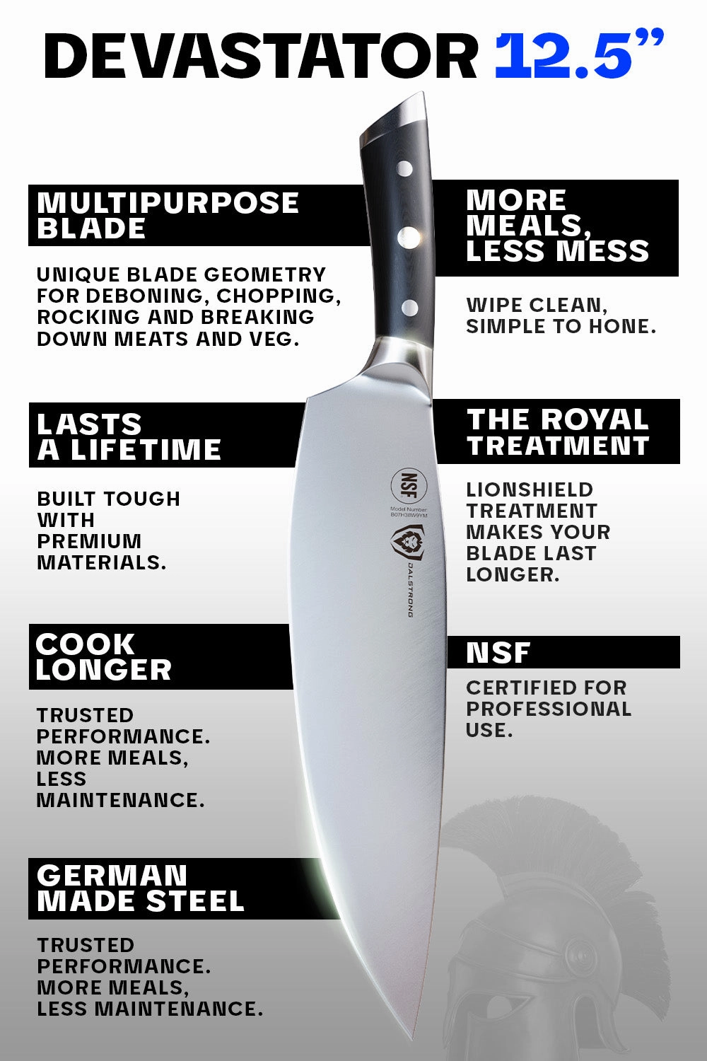 Cleaver & Butcher Knife 12.5" | Devastator | Gladiator Series | NSF Certified | Dalstrong 