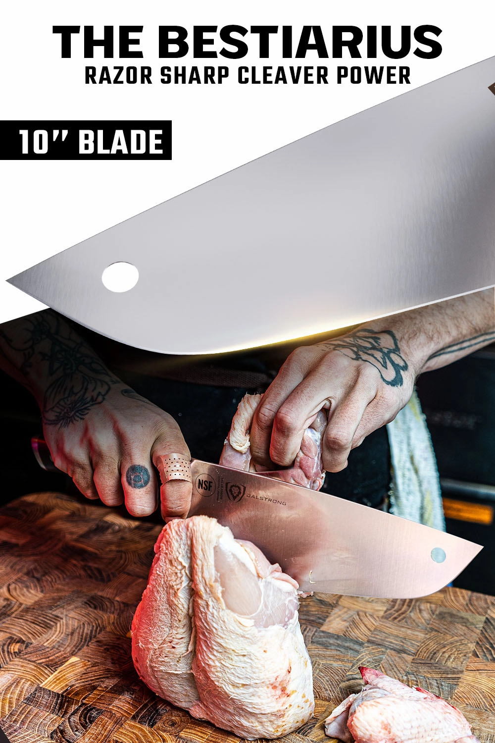Cleaver Knife 10" | The Bestiarius | Gladiator Series ELITE | NSF Certified | Dalstrong 