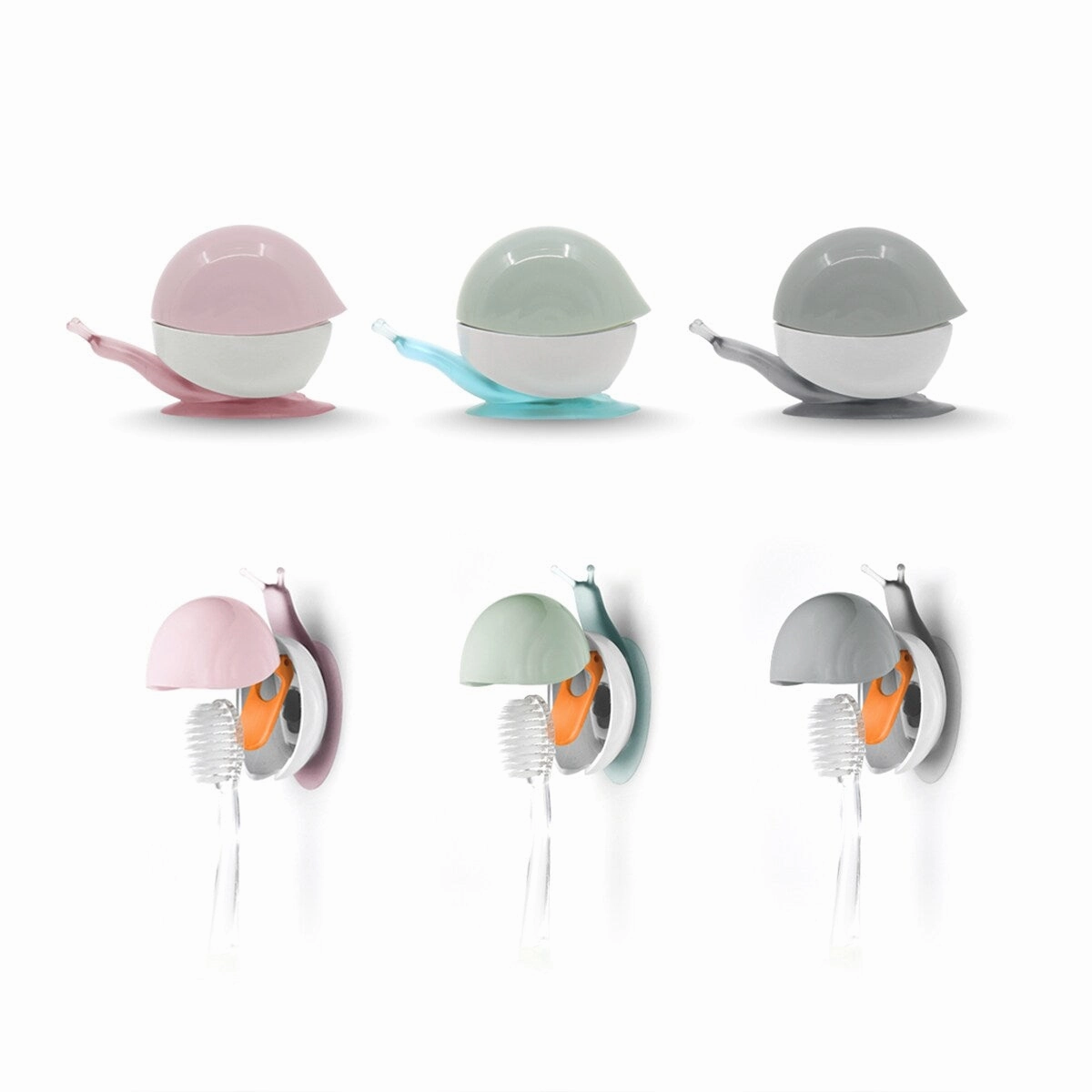 Clicker Toothbrush Holder 3 pk - Assorted
