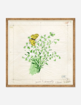 Clochettes et Papillon I Print by Paule Marrot wall art,canvas print,home wall decor