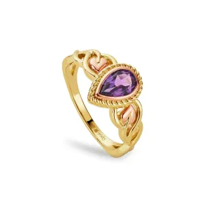 Clogau Jewellery Clogau 9ct Yellow Gold Delphinium Amethyst Ring