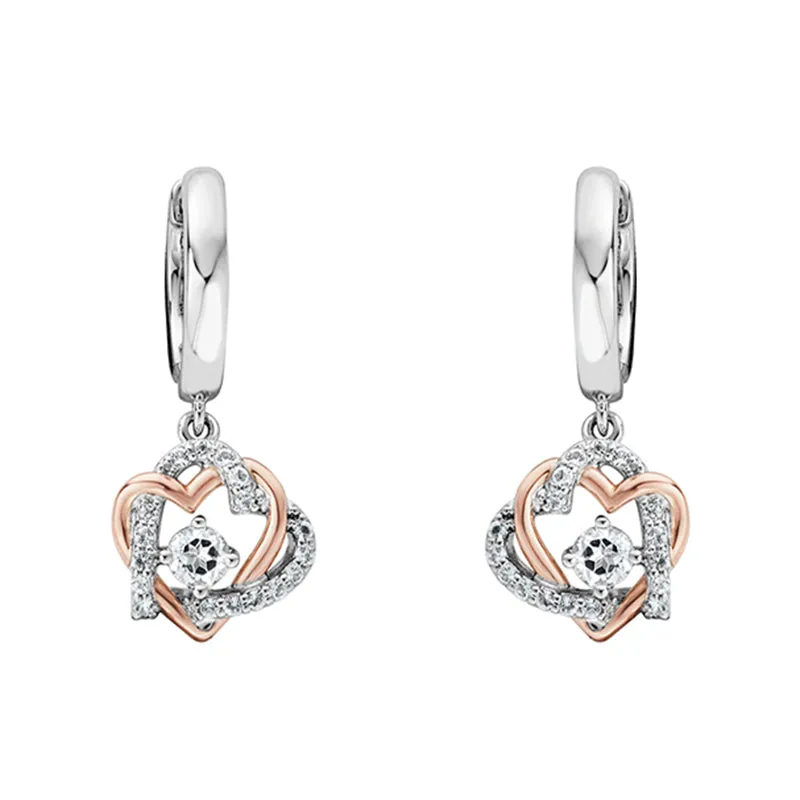 Clogau Jewellery Clogau Always in my Heart Sterling Silver White Topaz Drop Earrings