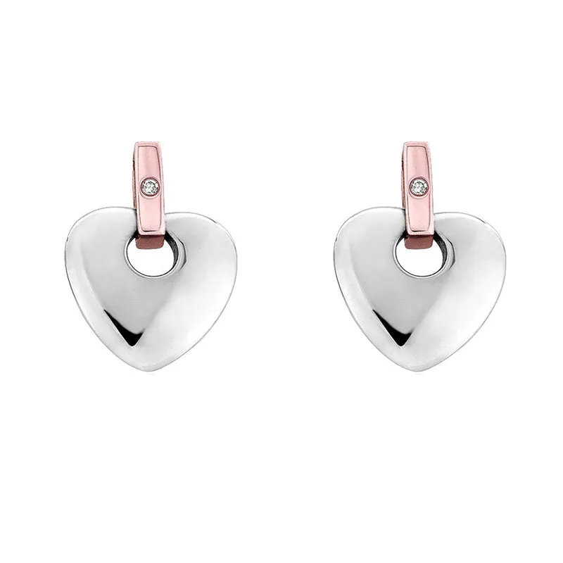 Clogau Jewellery Clogau Cariad Sterling Silver Diamond Heart Earrings