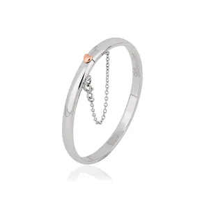 Clogau Jewellery Clogau Cariad Sterling Silver Rose Gold Heart Bangle