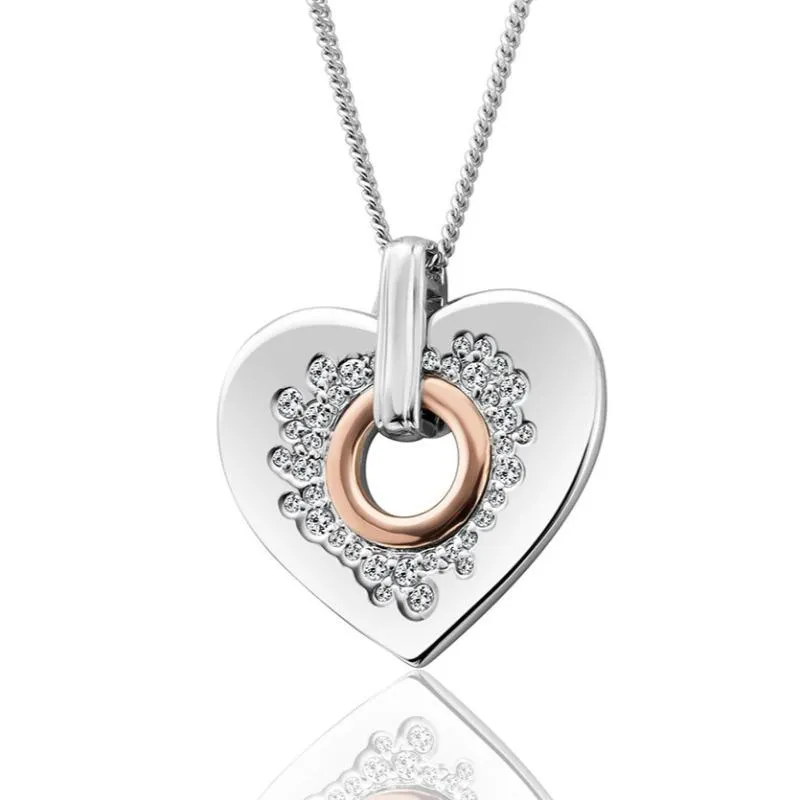 Clogau Jewellery Clogau Cariad Sterling Silver Sparkle Heart Necklace