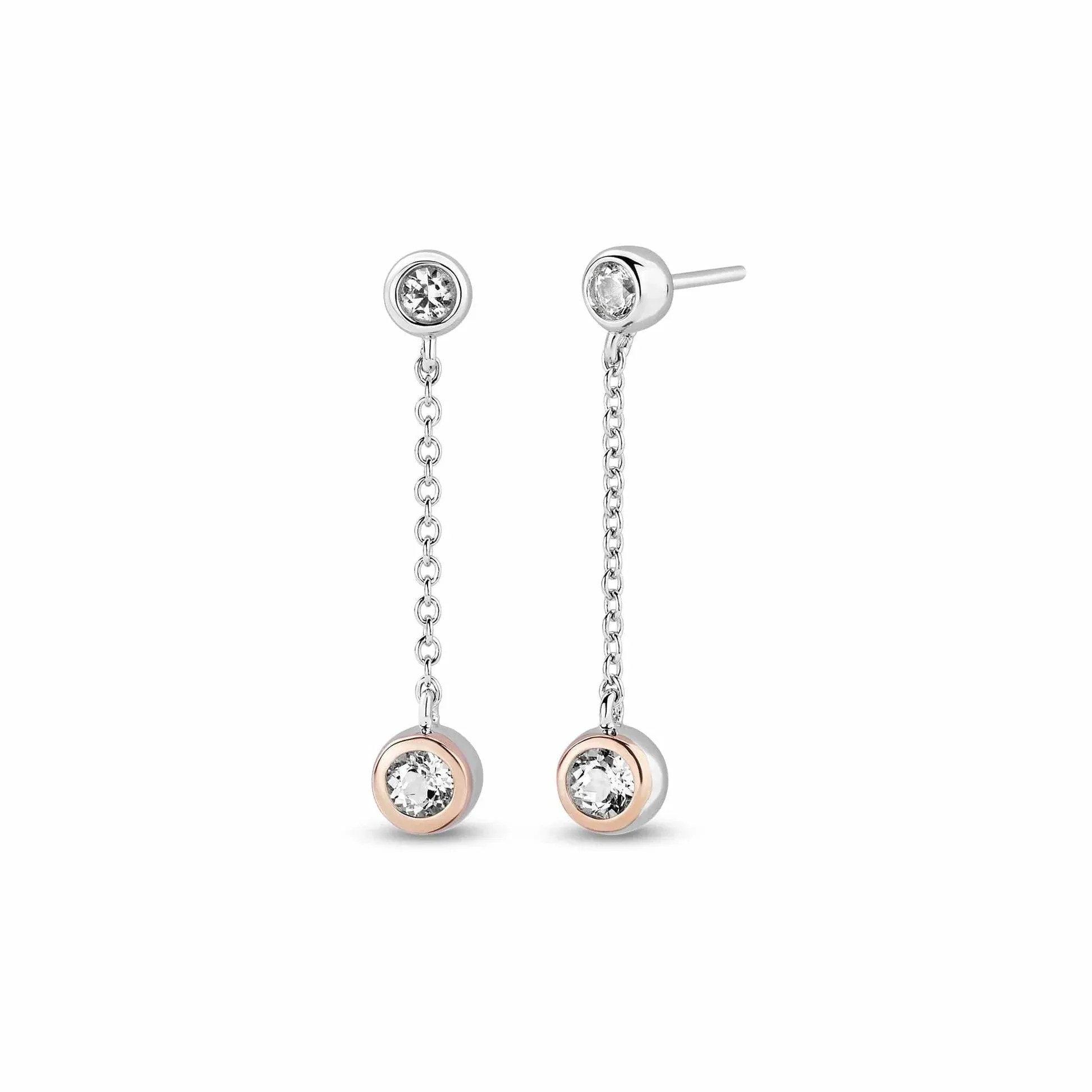 Clogau Jewellery Clogau Celebration Sterling Silver Drop Chain Earrings with Topaz