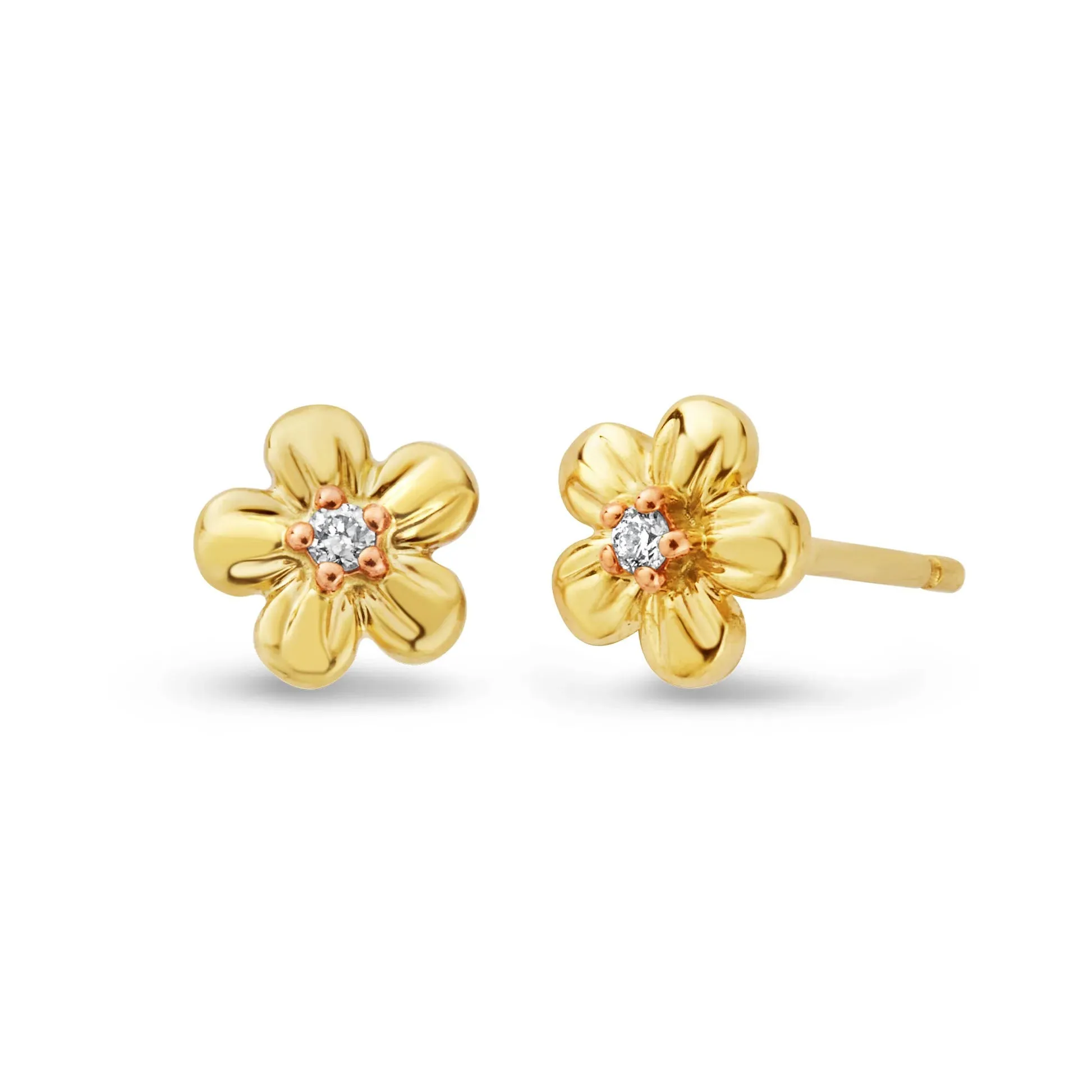 Clogau Jewellery Clogau Forget Me Not Gold and Diamond Earrings