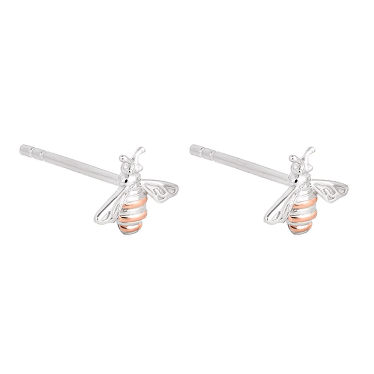 Clogau Jewellery Clogau Honey Bee Sterling Silver 9ct Rose Gold Stud Earrings