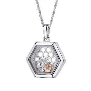 Clogau Jewellery Clogau Honey Bee Sterling Silver Citrine Inner Charm Necklace