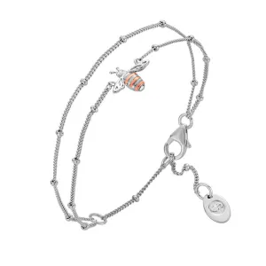 Clogau Jewellery Clogau Honey Bee Sterling Silver Double Chain Bracelet