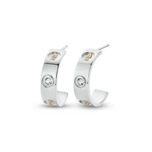 Clogau Jewellery Clogau Insignia Sterling Silver Half-Hoop Earrings with Topaz