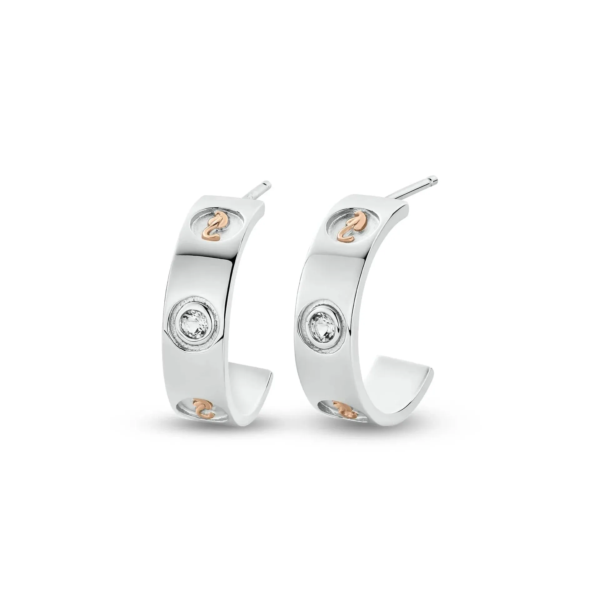 Clogau Jewellery Clogau Insignia Sterling Silver Half-Hoop Earrings with Topaz