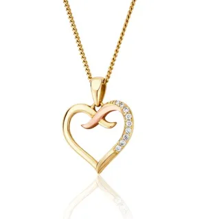 Clogau Jewellery Clogau Kiss 9ct Gold Diamond Heart Pendant