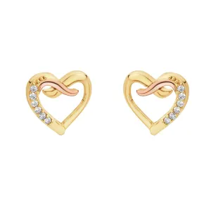 Clogau Jewellery Clogau Kiss 9ct Gold Diamond Heart Stud Earrings