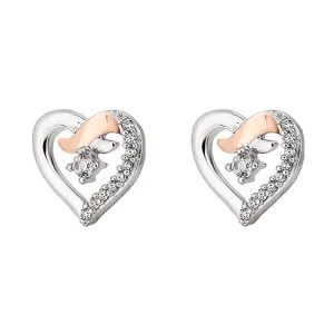 Clogau Jewellery Clogau Kiss 9ct Rose Gold Sterling Silver Earrings