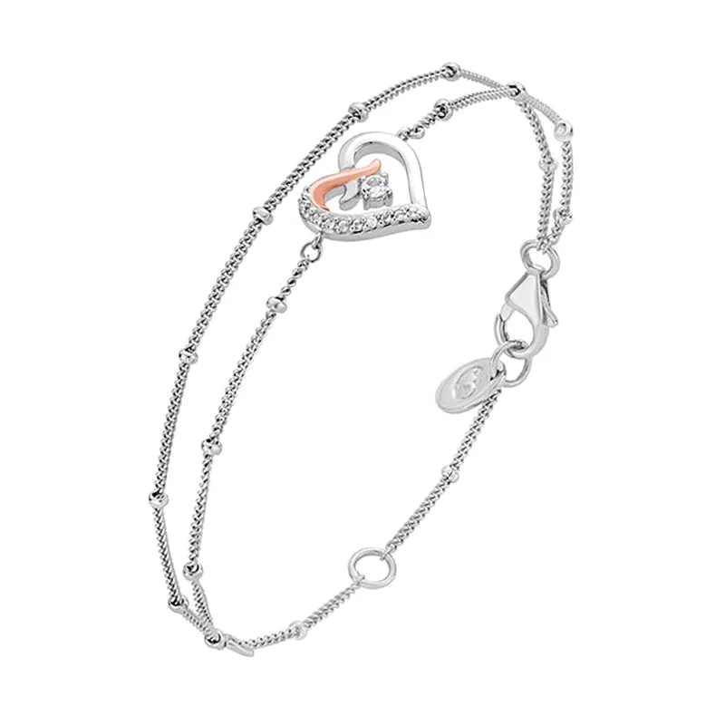 Clogau Jewellery Clogau Kiss Sterling Silver Double Chain Bracelet