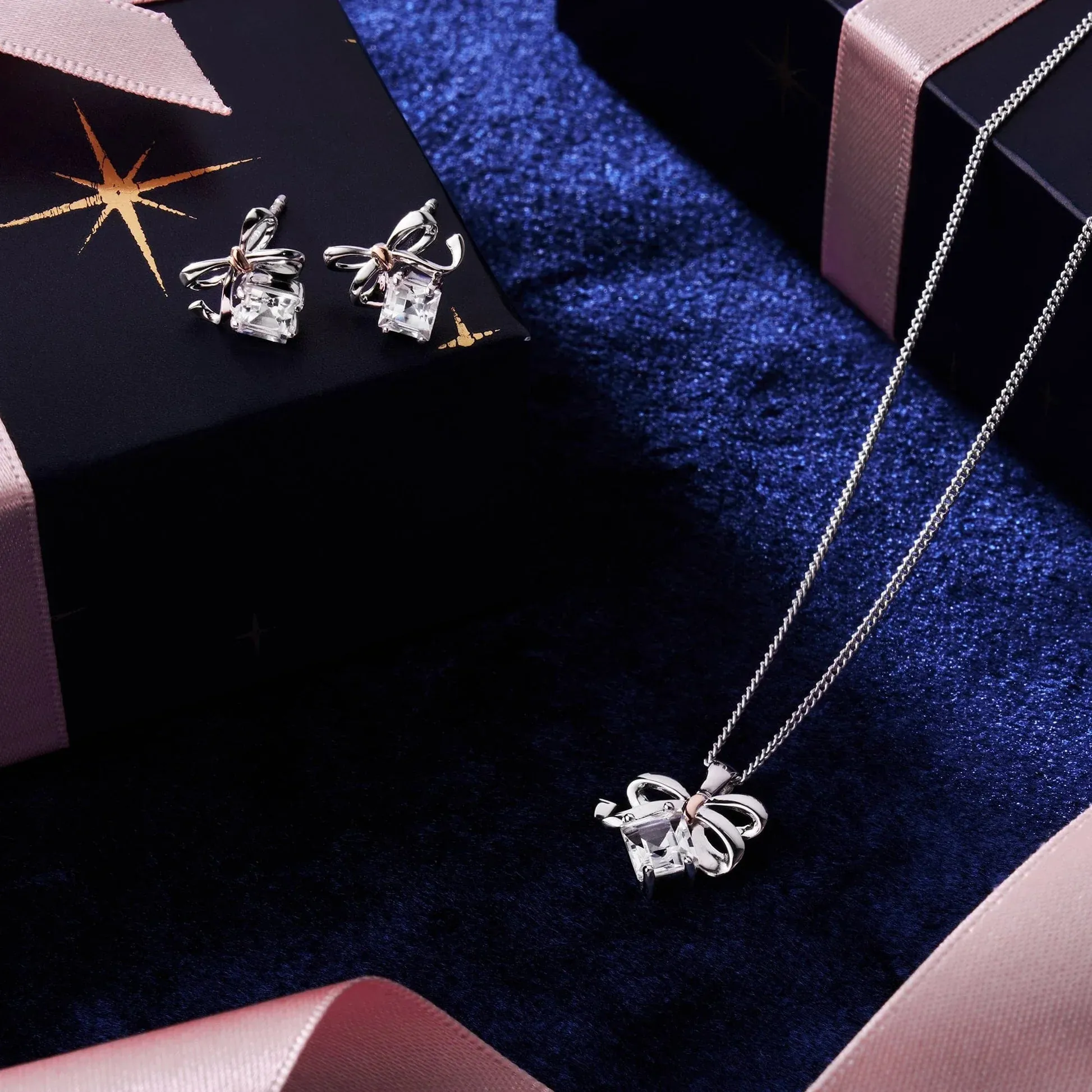 Clogau Jewellery Clogau Sterling Silver Christmas Bow Necklace
