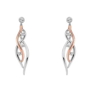 Clogau Jewellery Clogau Swallow Falls Sterling Silver 9ct Rose Gold Drop Earrings
