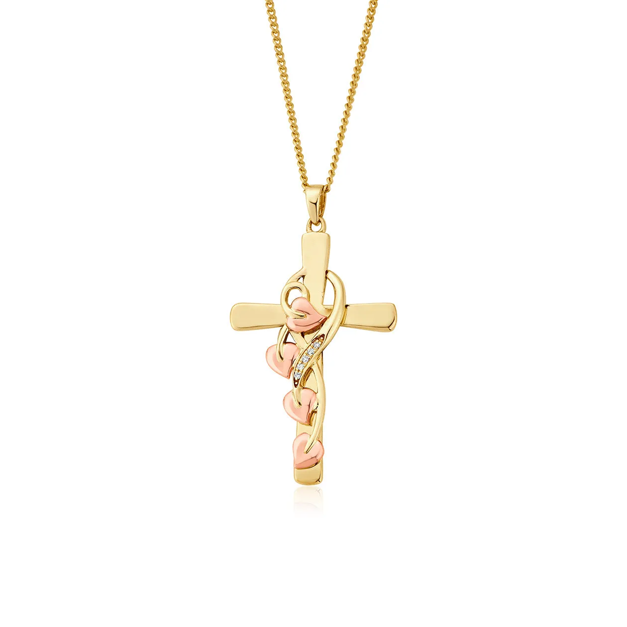 Clogau Jewellery Clogau Tree of Life Diamond 9ct Gold Cross Necklace