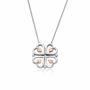 Clogau Jewellery Clogau Tree Of Life Sterling Silver Heart Clover Necklace