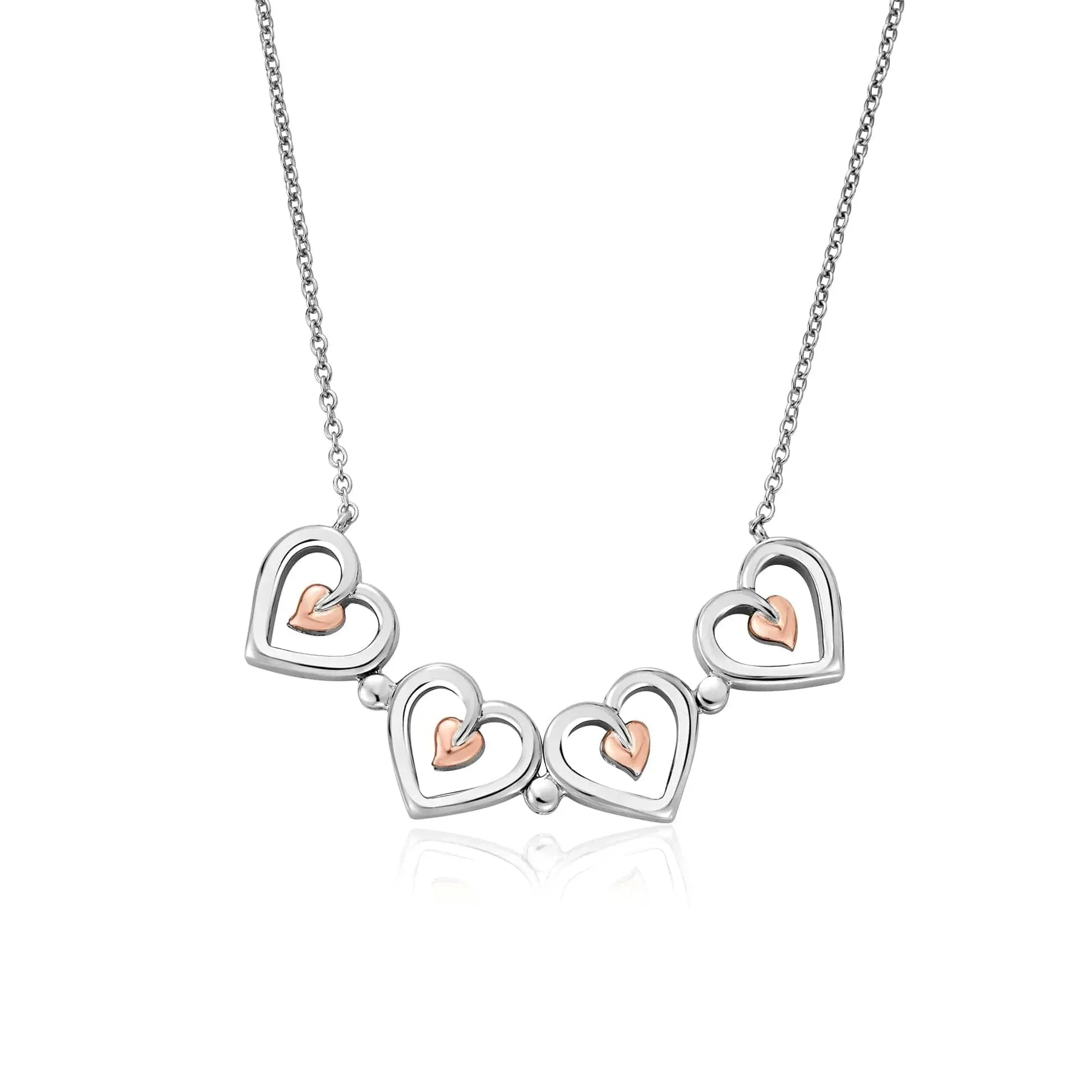 Clogau Jewellery Clogau Tree Of Life Sterling Silver Heart Clover Necklace