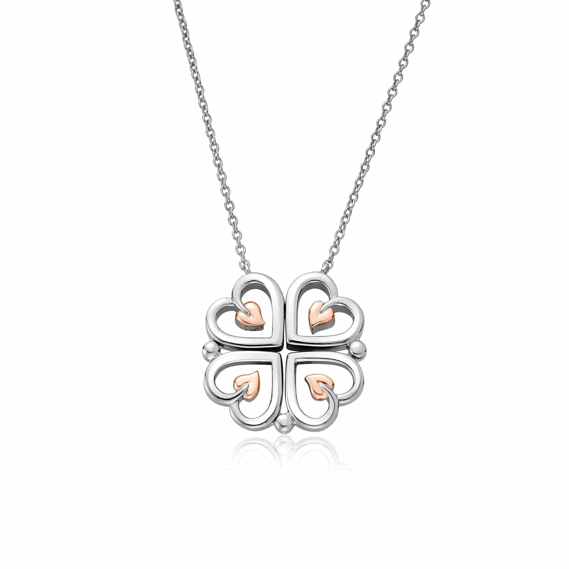 Clogau Jewellery Clogau Tree Of Life Sterling Silver Heart Clover Necklace
