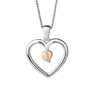 Clogau Jewellery Clogau Tree Of Life Sterling Silver Rose Gold Heart Necklace