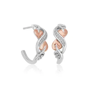 Clogau Jewellery Clogau Tree of Life White Topaz Sterling Silver Half Hoop Earrings D