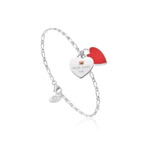 Clogau Jewellery Clogau Welsh Heart Sterling Silver Red Enamel Chain Bracelet