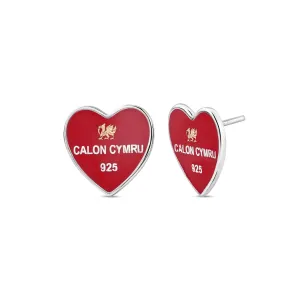 Clogau Jewellery Clogau WRU Sterling Silver Welsh Heart Stud Earrings