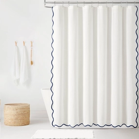 Coastal Chic Scalloped Edge Shower Curtain shower curtain,bath curtain,bathroom decor
