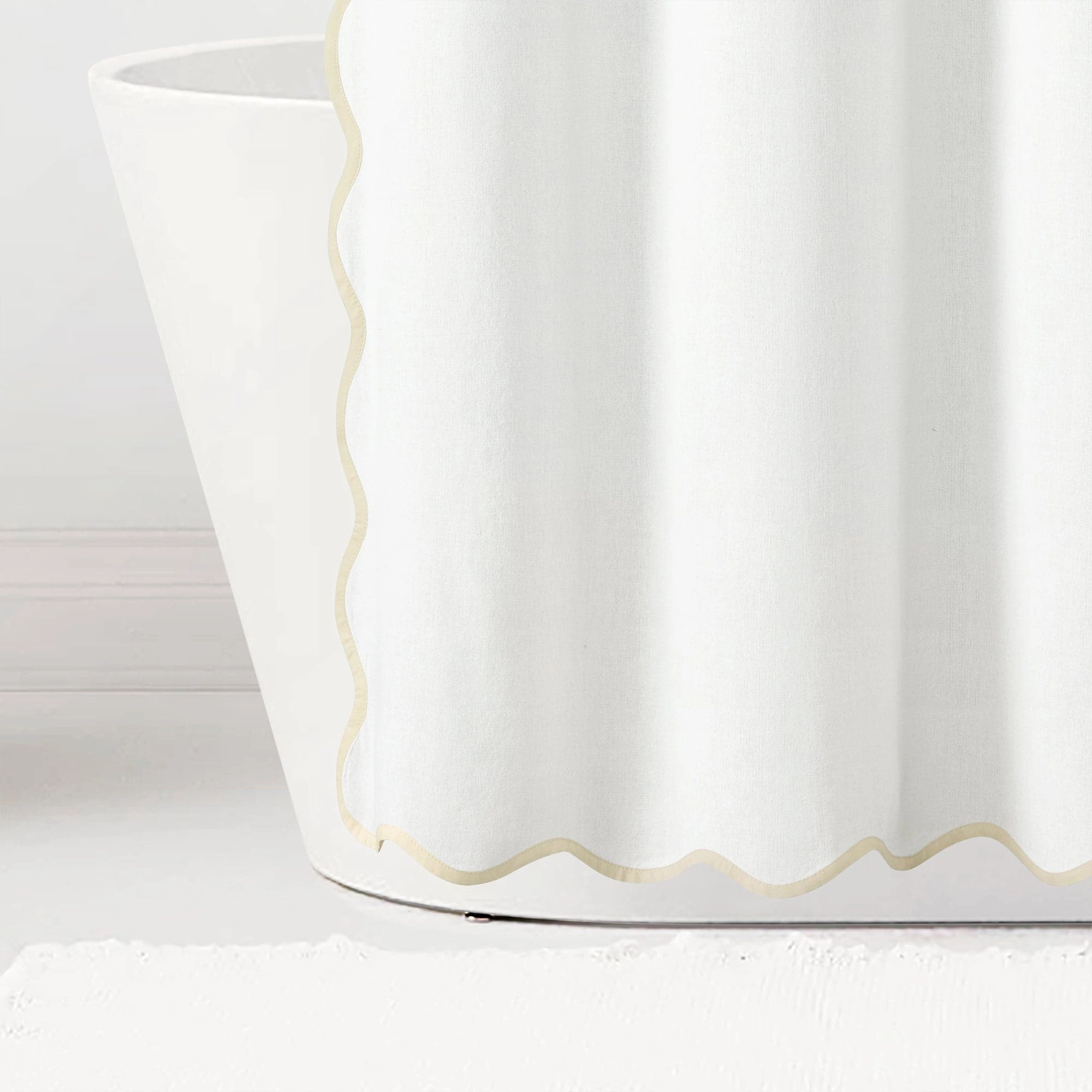 Coastal Chic Scalloped Edge Shower Curtain