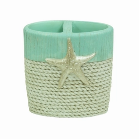 Coastal Patch toothbrush holder by Bacova - Aqua toothbrush holder,bathroom cup,bathroom organizer