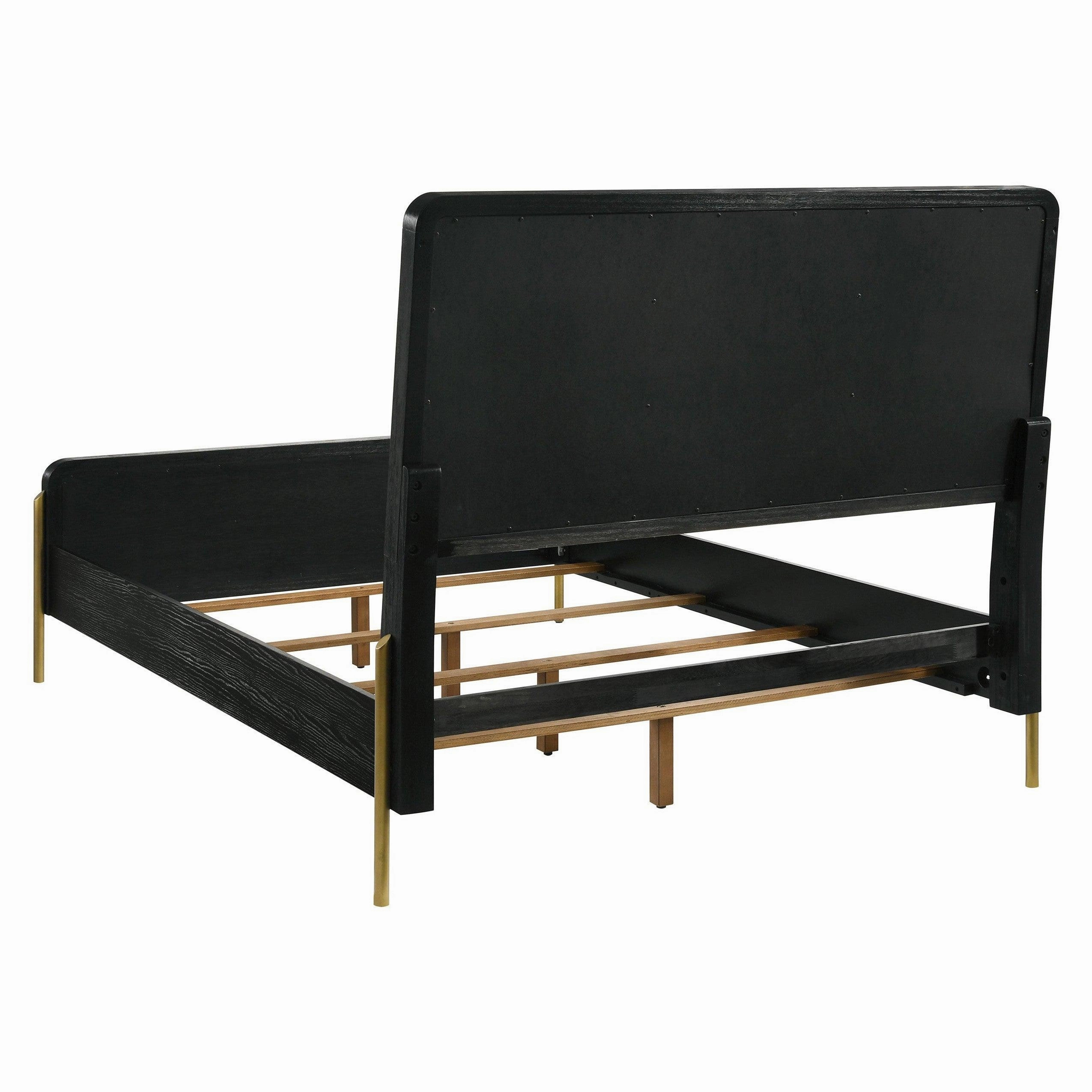 Coaster Arini Eastern King Bed with Upholstered Headboard Black and Grey