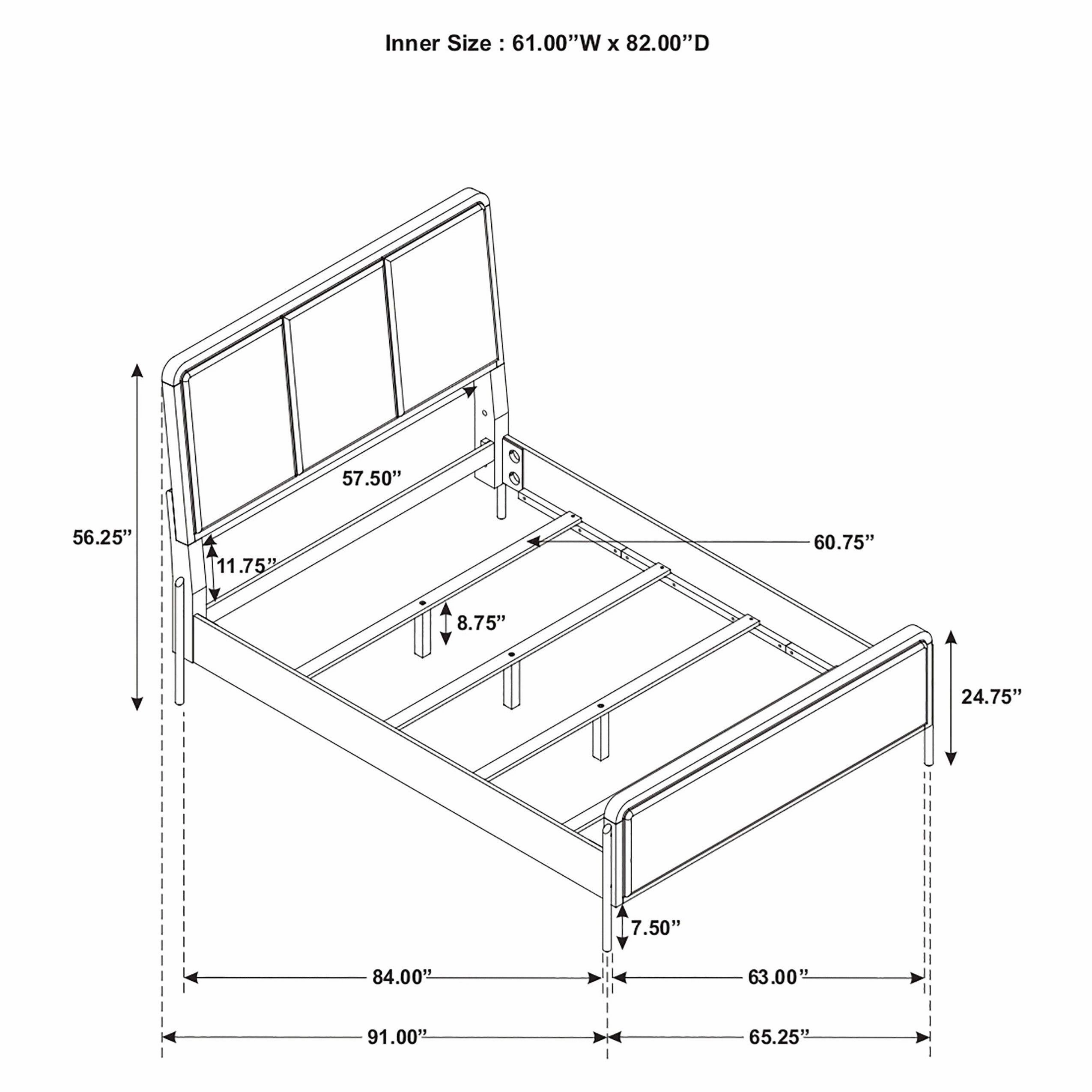Coaster Arini Queen Bed with Upholstered Headboard Black and Grey