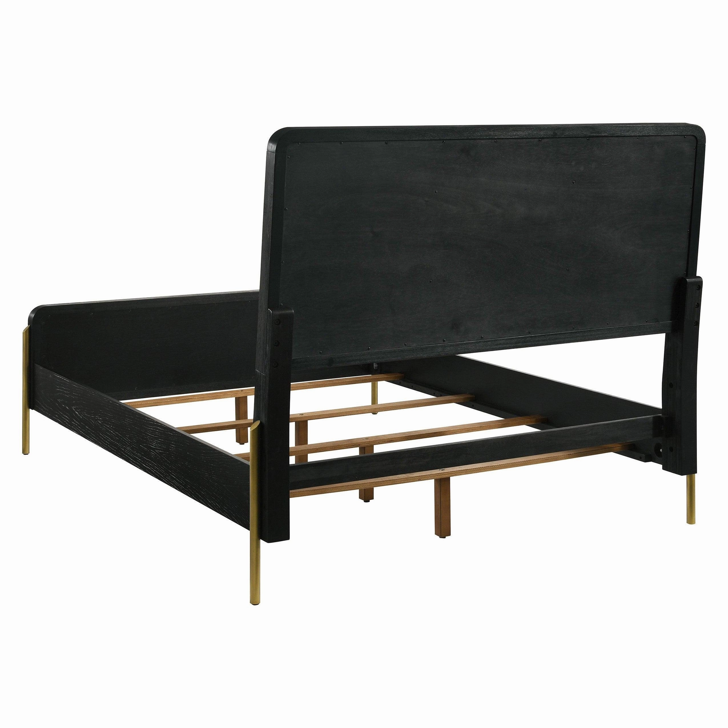 Coaster Arini Queen Bed with Woven Rattan Headboard Black and Natural