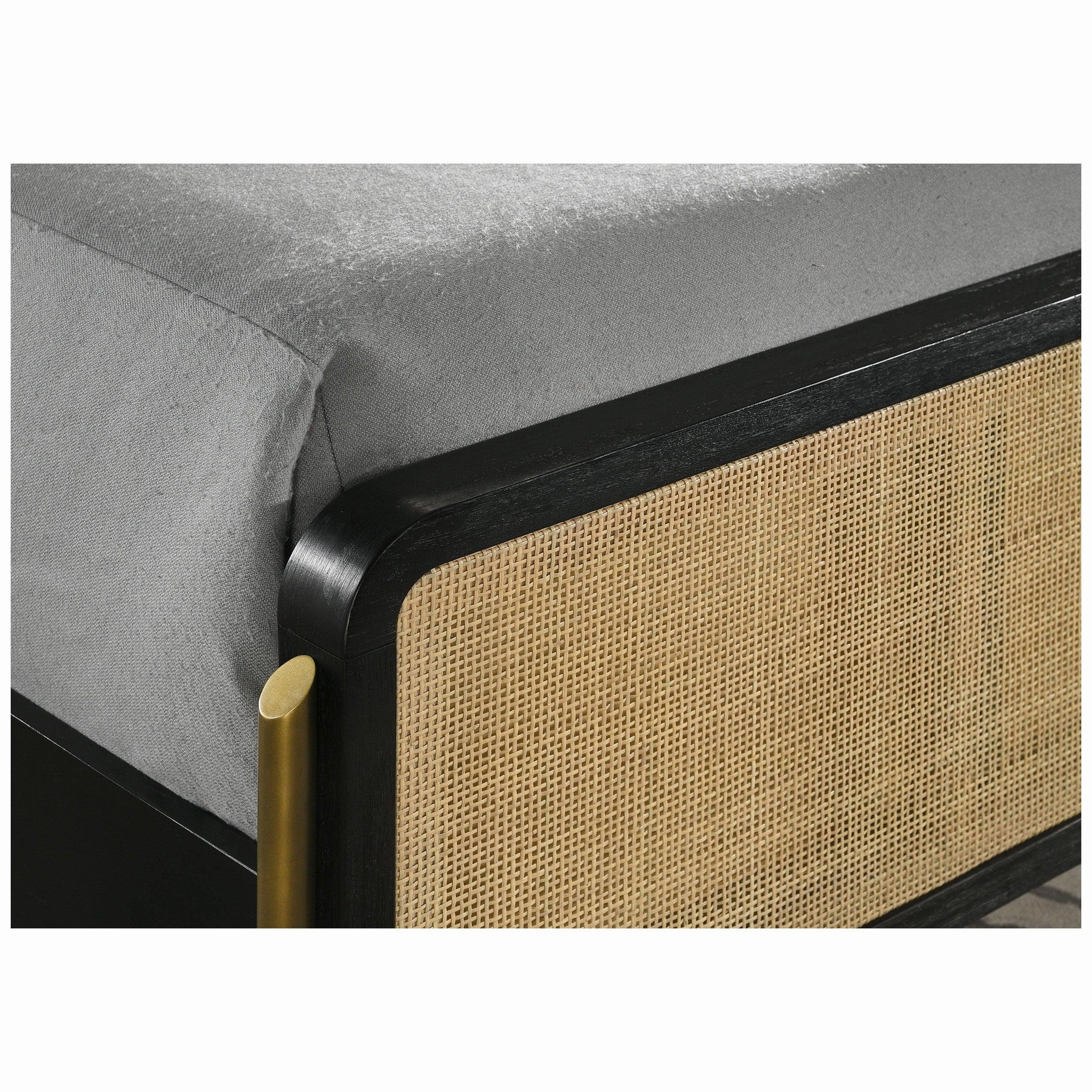 Coaster Arini Queen Bed with Woven Rattan Headboard Black and Natural