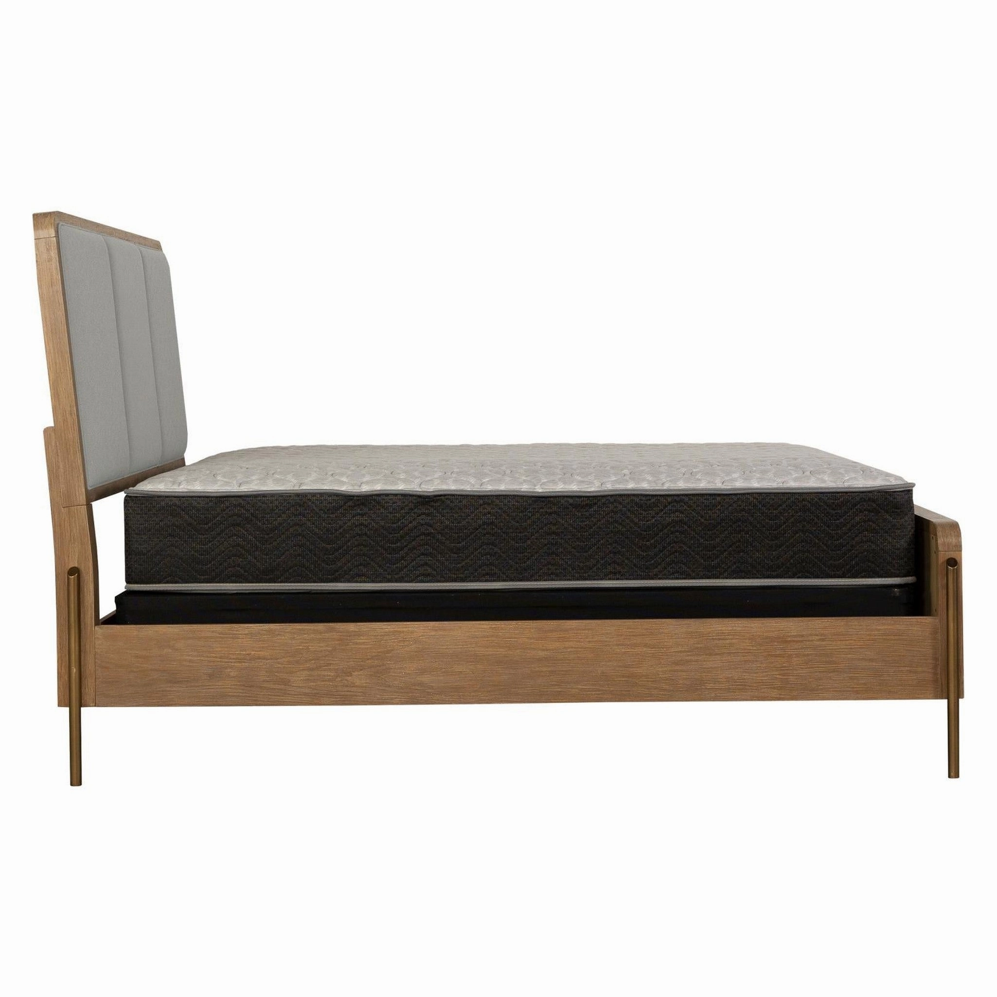 Coaster Arini Upholstered Eastern King Panel Bed Sand Wash And Grey