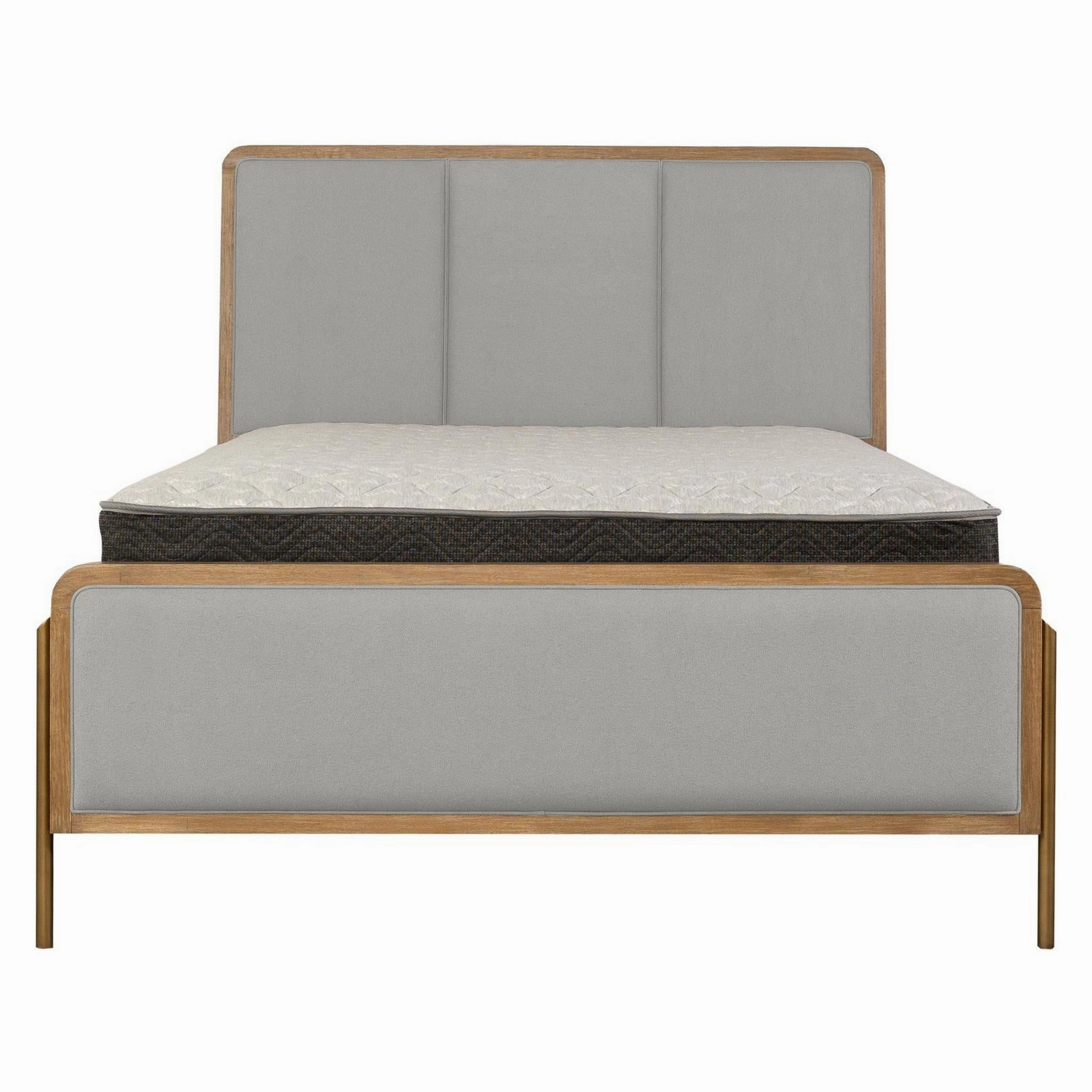 Coaster Arini Upholstered Eastern King Panel Bed Sand Wash And Grey