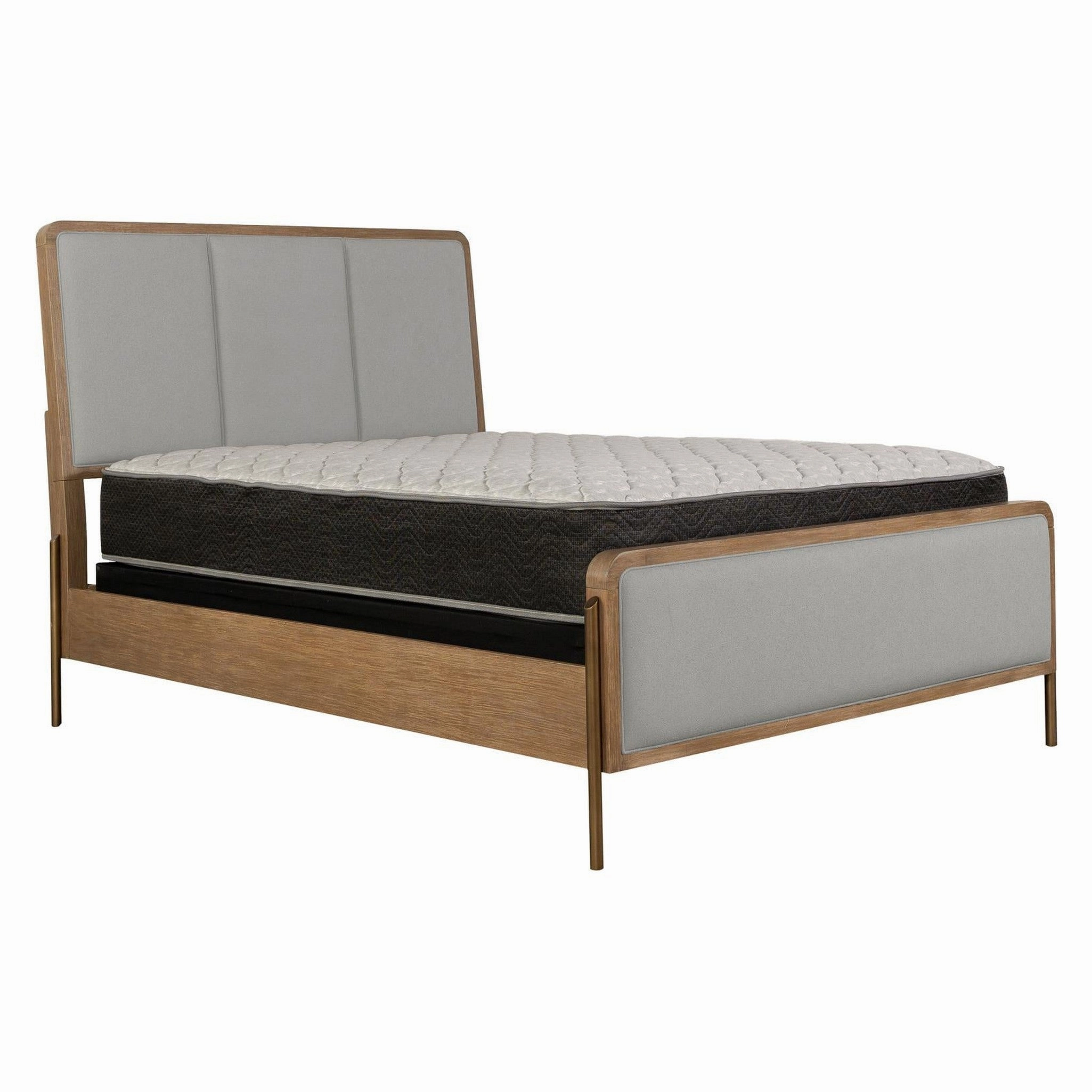 Coaster Arini Upholstered Eastern King Panel Bed Sand Wash And Grey