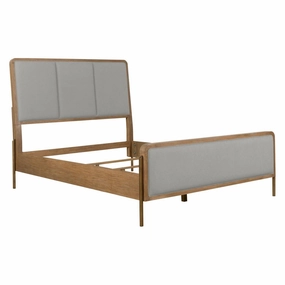 Coaster Arini Upholstered Eastern King Panel Bed Sand Wash And Grey bed frame,bed base,bedroom furniture